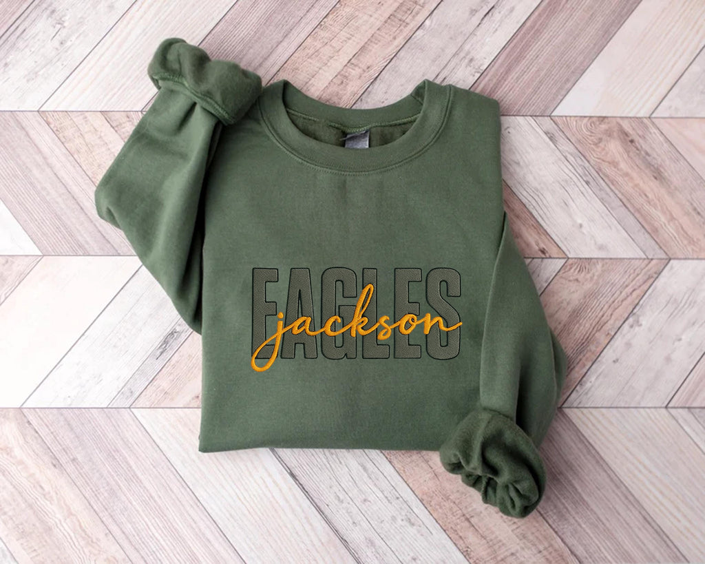 Custom Embroidered School Mascot Sweatshirt