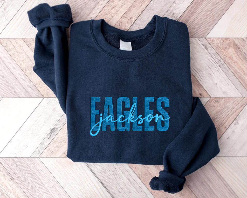 Custom Embroidered School Mascot Sweatshirt