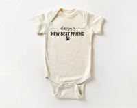 Dog’s Best Friend Onesie, Baby Bodysuit, Baby Shirt, Toddler Sweatshirt - New Baby Personalized Outfit, Custom Gift for Pet Loving Families