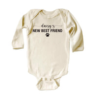 Dog’s Best Friend Onesie, Baby Bodysuit, Baby Shirt, Toddler Sweatshirt - New Baby Personalized Outfit, Custom Gift for Pet Loving Families