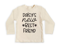 Dog’s Best Friend Onesie, Baby Bodysuit, Baby Shirt, Toddler Sweatshirt - New Baby Personalized Outfit, Custom Gift for Pet Loving Families
