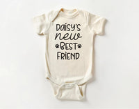Dog’s Best Friend Onesie, Baby Bodysuit, Baby Shirt, Toddler Sweatshirt - New Baby Personalized Outfit, Custom Gift for Pet Loving Families