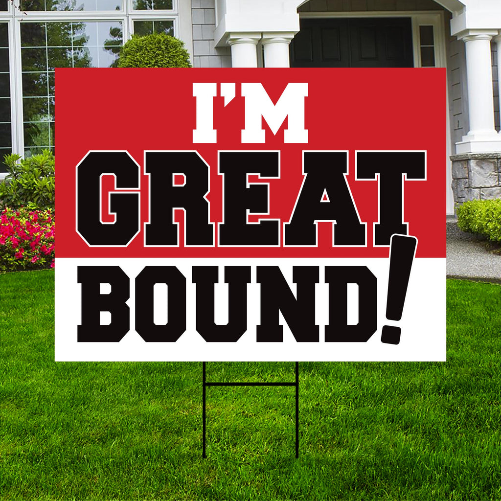 Personalized College Bound Yard Sign, Senior Graduation College Bound Sign, Custom Graduate University Bound Yard Sign with Metal H-Stake