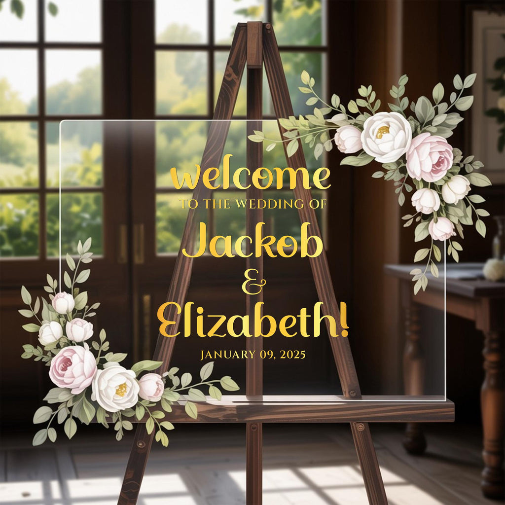 Modern Wedding Welcome Sign, Acrylic Wedding Decor Sign, Welcome to Our Wedding Acrylic Sign, Wedding Gifts, Elegant Ceremony Display