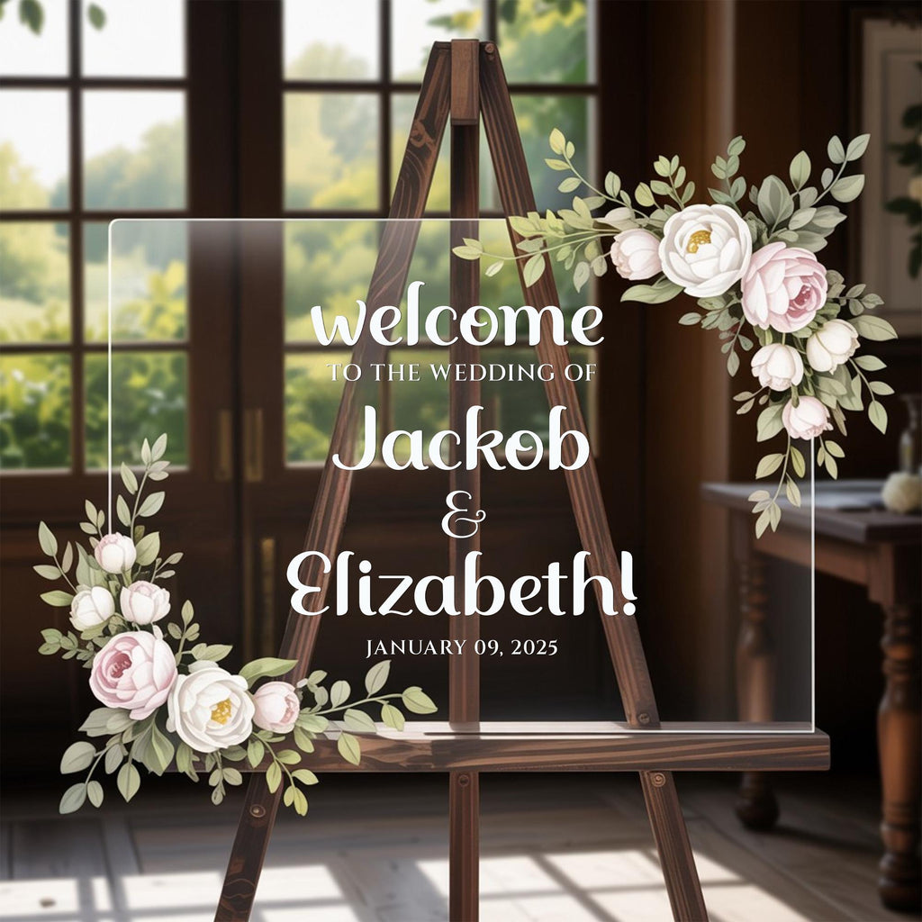 Modern Wedding Welcome Sign, Acrylic Wedding Decor Sign, Welcome to Our Wedding Acrylic Sign, Wedding Gifts, Elegant Ceremony Display