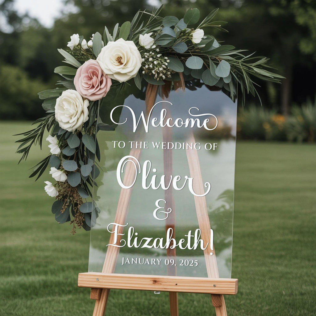 Modern Wedding Welcome Sign, Acrylic Wedding Decor Sign, Welcome to Our Wedding Acrylic Sign, Wedding Gifts, Elegant Ceremony Display