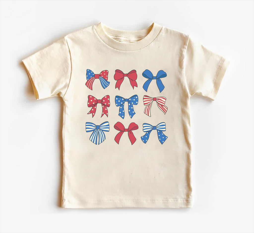 Patriotic Girl Onesie, Baby Bodysuit, Baby Shirt, Toddler Sweatshirt - Boho Coquette Bows Outfit, Cute Fourth of July Southern Girl Gift