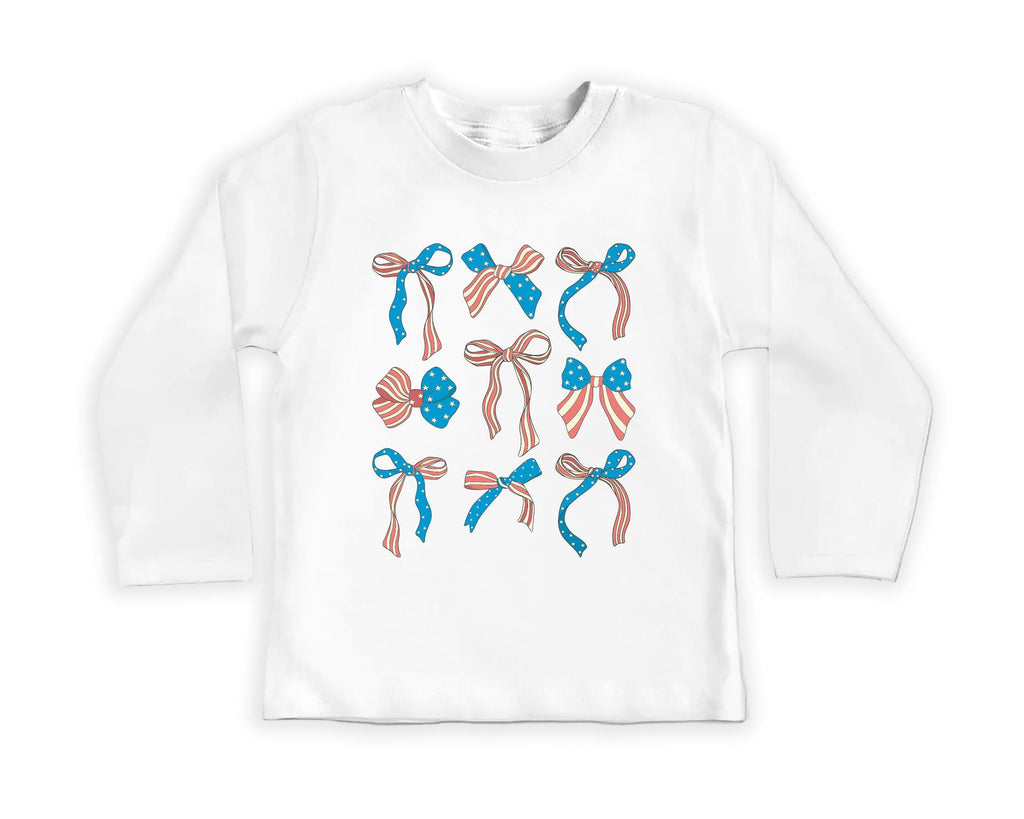 4th of July Onesie, Baby Bodysuit, Baby Shirt, Toddler Sweatshirt - Girls Coquette Patriotic Outfit, Boho Bows, Southern Girl July 4th Gift