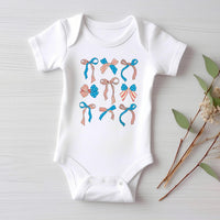 4th of July Onesie, Baby Bodysuit, Baby Shirt, Toddler Sweatshirt - Girls Coquette Patriotic Outfit, Boho Bows, Southern Girl July 4th Gift
