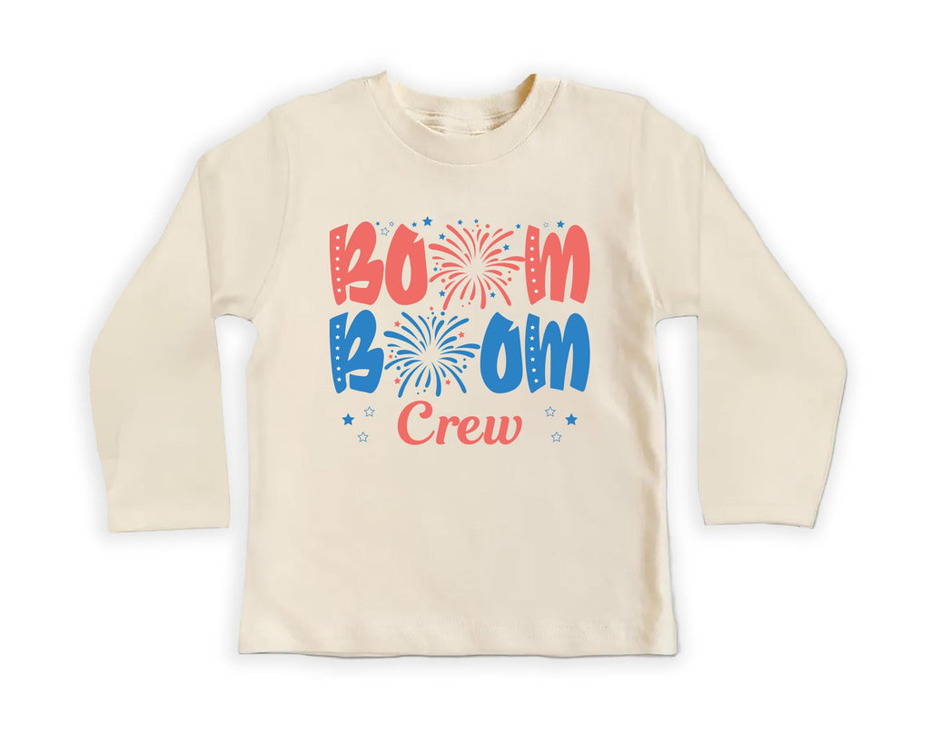 Boom Boom Crew Onesie, Baby Bodysuit, Baby Shirt, Toddler Sweatshirt - Cousin Crew Patriotic Outfit, Fourth of July Fireworks USA Baby Gift