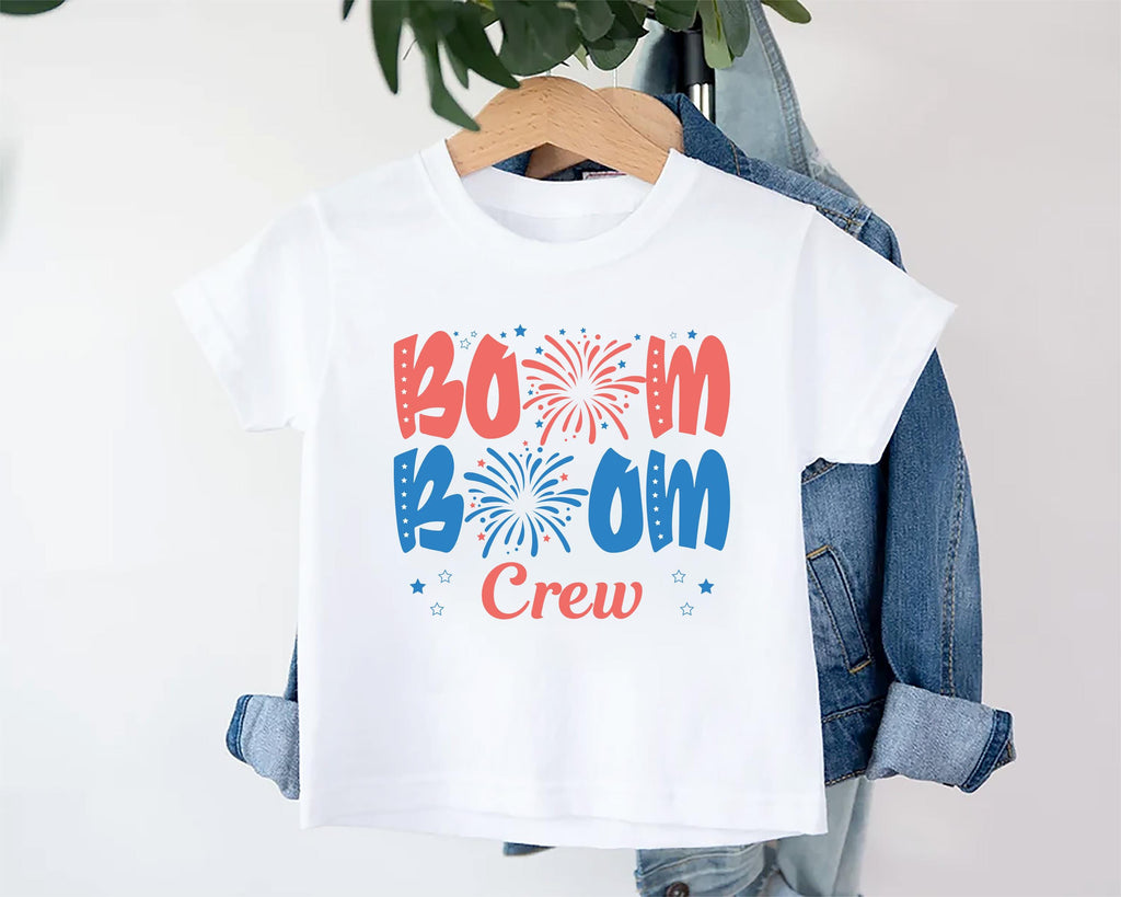 Boom Boom Crew Onesie, Baby Bodysuit, Baby Shirt, Toddler Sweatshirt - Cousin Crew Patriotic Outfit, Fourth of July Fireworks USA Baby Gift