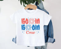 Boom Boom Crew Onesie, Baby Bodysuit, Baby Shirt, Toddler Sweatshirt - Cousin Crew Patriotic Outfit, Fourth of July Fireworks USA Baby Gift
