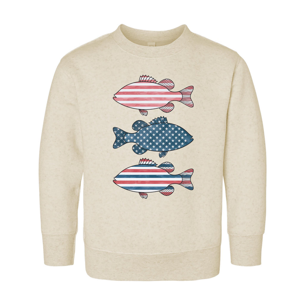 Patriotic Bass Onesie, Baby Bodysuit, Baby Shirt, Toddler Sweatshirt - American Flag Fish Outfit, Red, White & Blue Fourth of July Baby Gift
