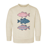 Patriotic Bass Onesie, Baby Bodysuit, Baby Shirt, Toddler Sweatshirt - American Flag Fish Outfit, Red, White & Blue Fourth of July Baby Gift