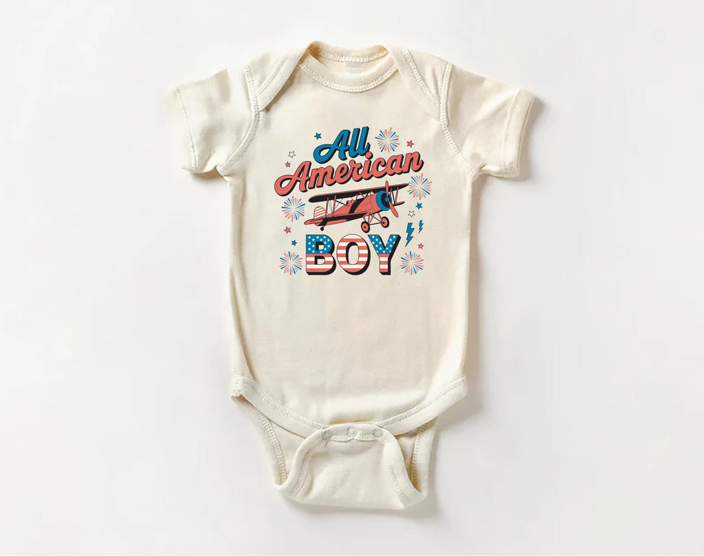 Fourth of July Boys Onesie, Baby Bodysuit, Baby Shirt, Toddler Sweatshirt - American Boy Retro Outfit, Vintage Patriotic USA Baby Gift