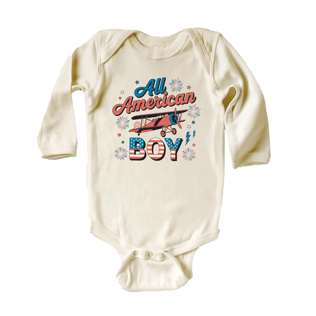 Fourth of July Boys Onesie, Baby Bodysuit, Baby Shirt, Toddler Sweatshirt - American Boy Retro Outfit, Vintage Patriotic USA Baby Gift