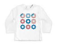Patriotic Girl Onesie, Baby Bodysuit, Baby Shirt, Toddler Sweatshirt - Retro Smiley Face Hippie Fourth of July Outfit, USA Baby Gift for Her