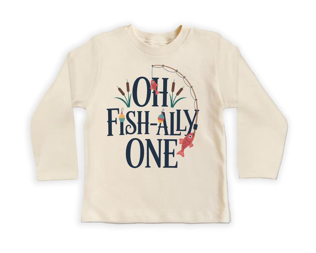 Oh Fish-Ally One Toddler Sweatshirt, Baby Shirt, Onesie, Baby Bodysuit - Vintage First Birthday Outfit, Cute One Year Old Fishing Party Gift