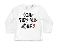 Oh Fish-Ally One Toddler Sweatshirt , Baby Shirt, Onesie, Baby Bodysuit - Vintage First Birthday Outfit, Cute One Year Old Fishing Party Gift
