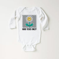 Good Vibes Onesie, Baby Bodysuit, Baby Shirt, Toddler Sweatshirt - Retro Daisy Summer Outfit, Cute Flower Baby Gift, Groovy Sunshine Look