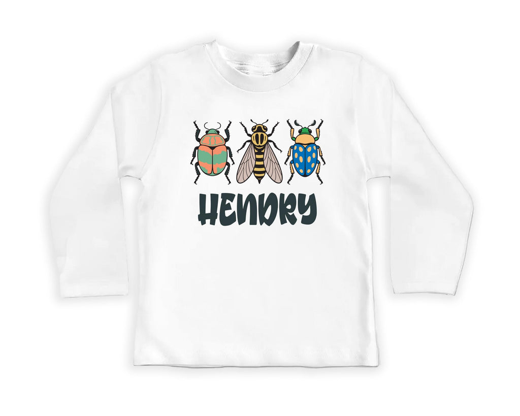 Personalized Bugs Onesie, Baby Bodysuit, Baby Shirt, Toddler Sweatshirt, Vintage Entomologist, Custom Name Insect Baby Gift, Nature Look