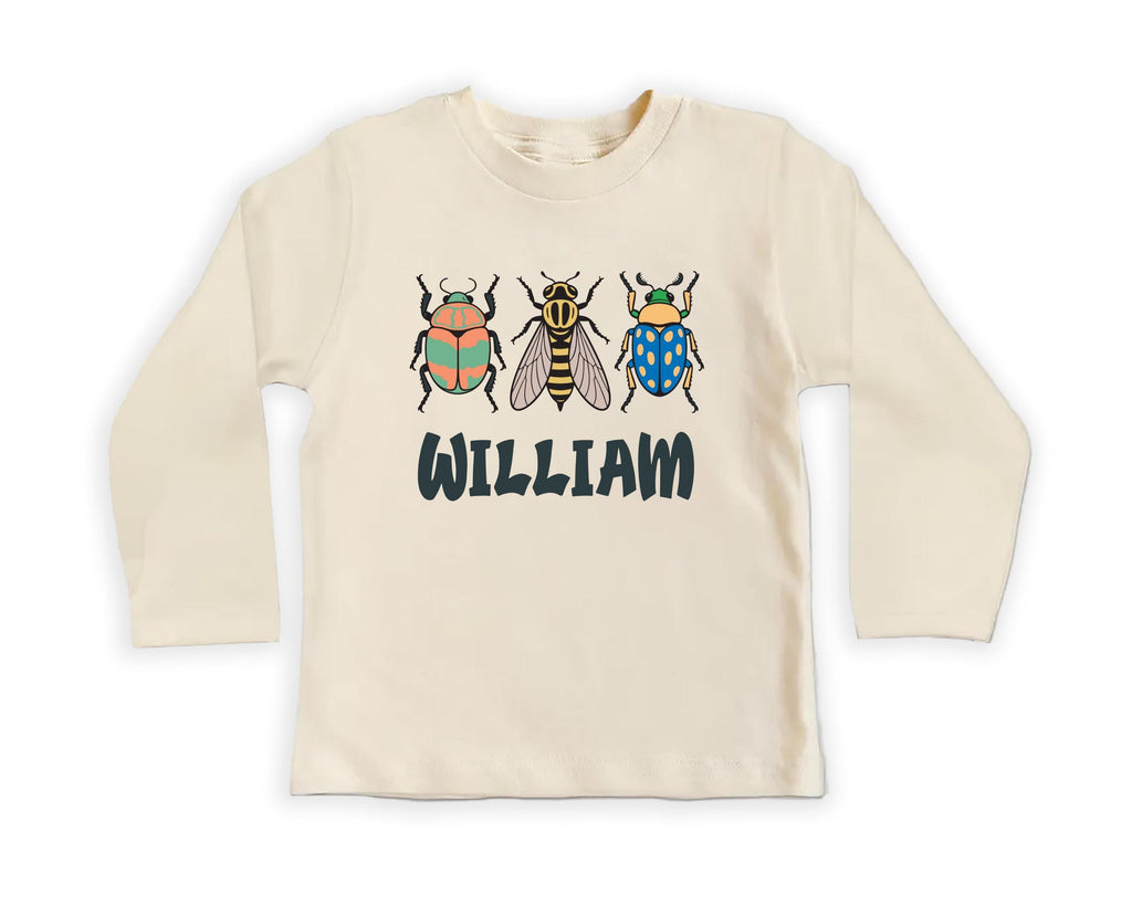 Personalized Bugs Onesie, Baby Bodysuit, Baby Shirt, Toddler Sweatshirt, Vintage Entomologist, Custom Name Insect Baby Gift, Nature Look