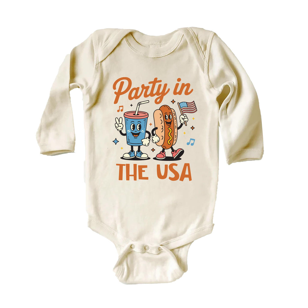 Retro 4th of July Onesie Baby Bodysuit, Baby Shirt, Toddler Sweatshirt,Party in the USA Outfit, Patriotic Baby Gift, Red White and Blue Look