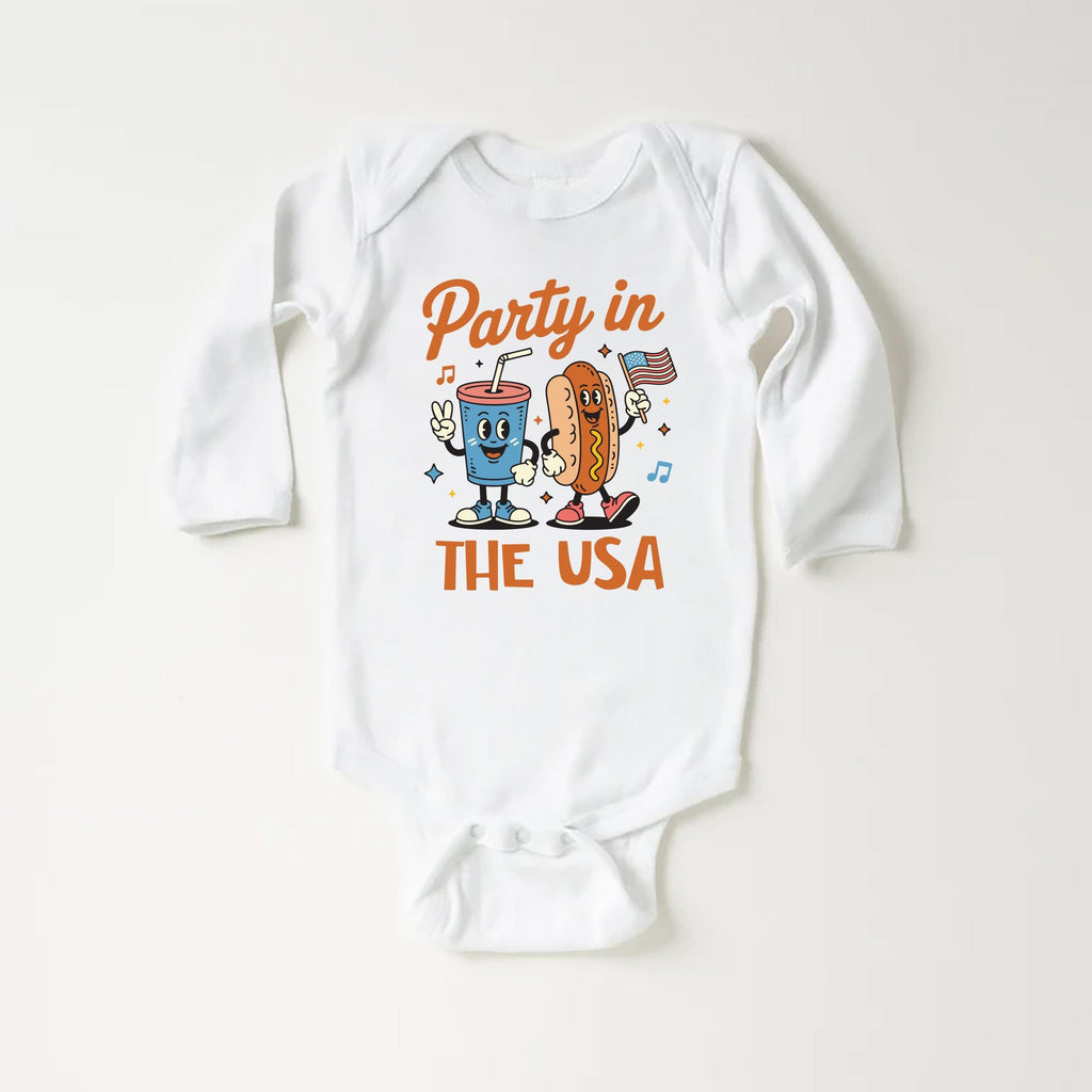 Retro 4th of July Onesie Baby Bodysuit, Baby Shirt, Toddler Sweatshirt,Party in the USA Outfit, Patriotic Baby Gift, Red White and Blue Look
