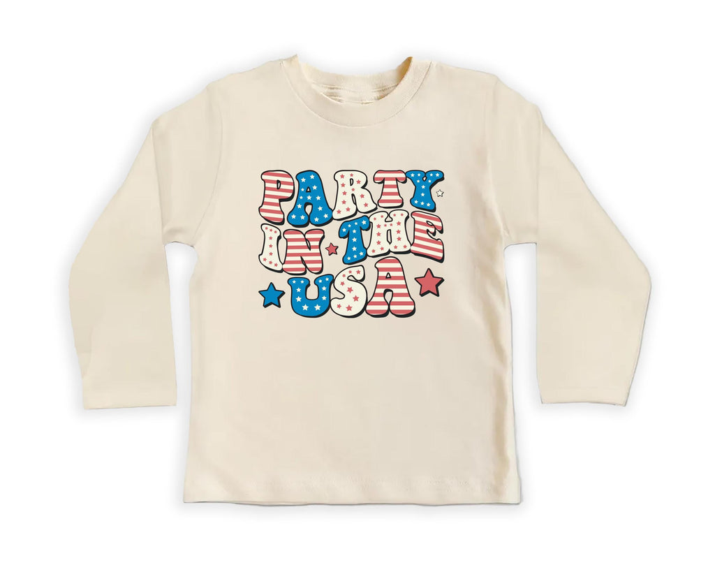 Party in the USA Onesie, Baby Bodysuit, Baby Shirt, Toddler Sweatshirt - Patriotic Fourth of July Outfit, Cute Red White Blue Baby Gift