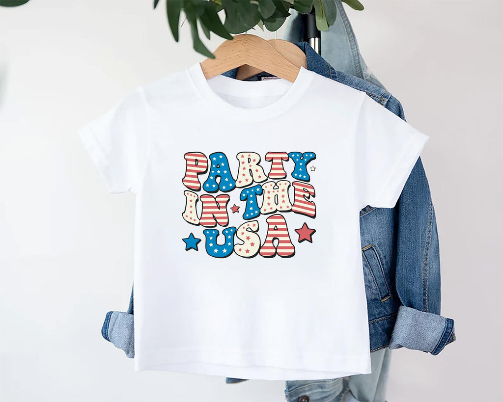 Party in the USA Onesie, Baby Bodysuit, Baby Shirt, Toddler Sweatshirt - Patriotic Fourth of July Outfit, Cute Red White Blue Baby Gift