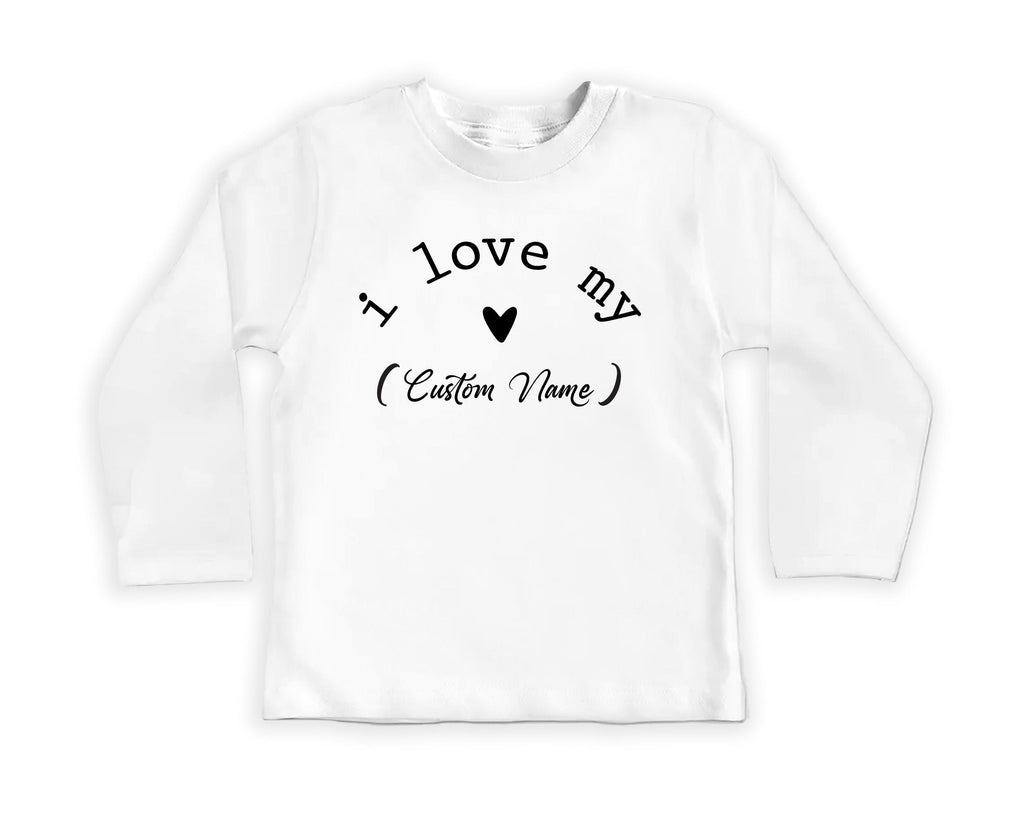 I Love My Custom Onesie, Baby Bodysuit, Baby Shirt, Toddler Sweatshirt - Cute Vintage Personalized Baby Outfit, Custom Name Family Gift Idea