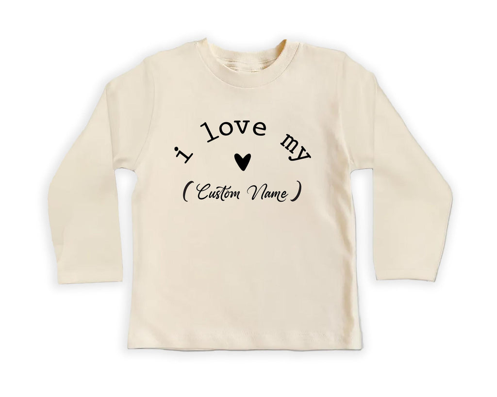 I Love My Custom Onesie, Baby Bodysuit, Baby Shirt, Toddler Sweatshirt - Cute Vintage Personalized Baby Outfit, Custom Name Family Gift Idea