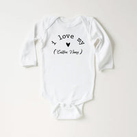 I Love My Custom Onesie, Baby Bodysuit, Baby Shirt, Toddler Sweatshirt - Cute Vintage Personalized Baby Outfit, Custom Name Family Gift Idea