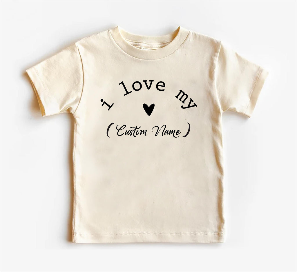 I Love My Custom Onesie, Baby Bodysuit, Baby Shirt, Toddler Sweatshirt - Cute Vintage Personalized Baby Outfit, Custom Name Family Gift Idea