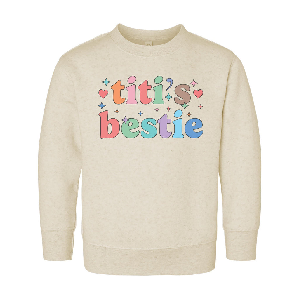 Titi’s Bestie Onesie, Baby Bodysuit, Baby Shirt, Toddler Sweatshirt, Auntie’s Bestie Boho Girls Rainbow Outfit, Gift from Aunt for Baby Girl