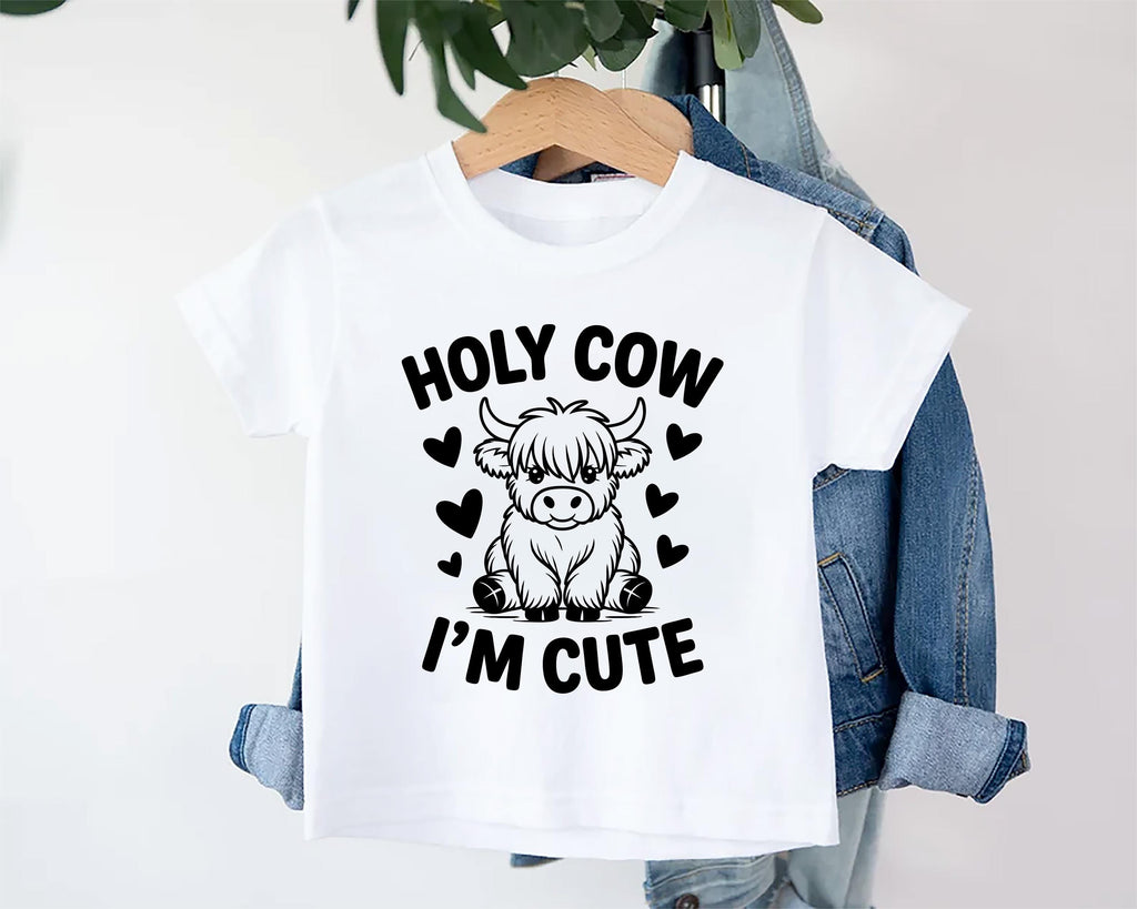 Holy Cow I’m Cute Onesie, Baby Bodysuit, Baby Shirt, Toddler Sweatshirt - Funny Cow Baby Outfit, Cute Farm Baby Gift, Country Style Look
