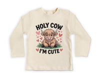 Holy Cow I’m Cute Onesie, Baby Bodysuit, Baby Shirt, Toddler Sweatshirt - Funny Cow Baby Outfit, Cute Farm Baby Gift, Country Style Look