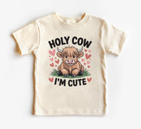 Holy Cow I’m Cute Onesie, Baby Bodysuit, Baby Shirt, Toddler Sweatshirt - Funny Cow Baby Outfit, Cute Farm Baby Gift, Country Style Look