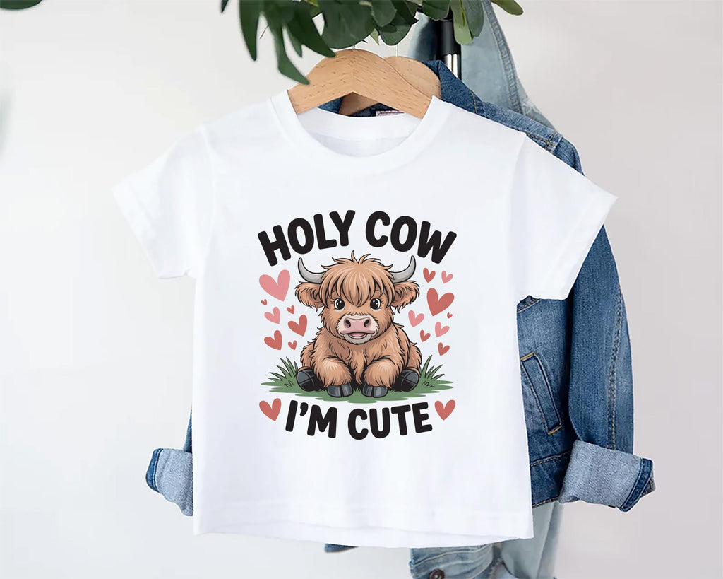 Holy Cow I’m Cute Onesie, Baby Bodysuit, Baby Shirt, Toddler Sweatshirt - Funny Cow Baby Outfit, Cute Farm Baby Gift, Country Style Look