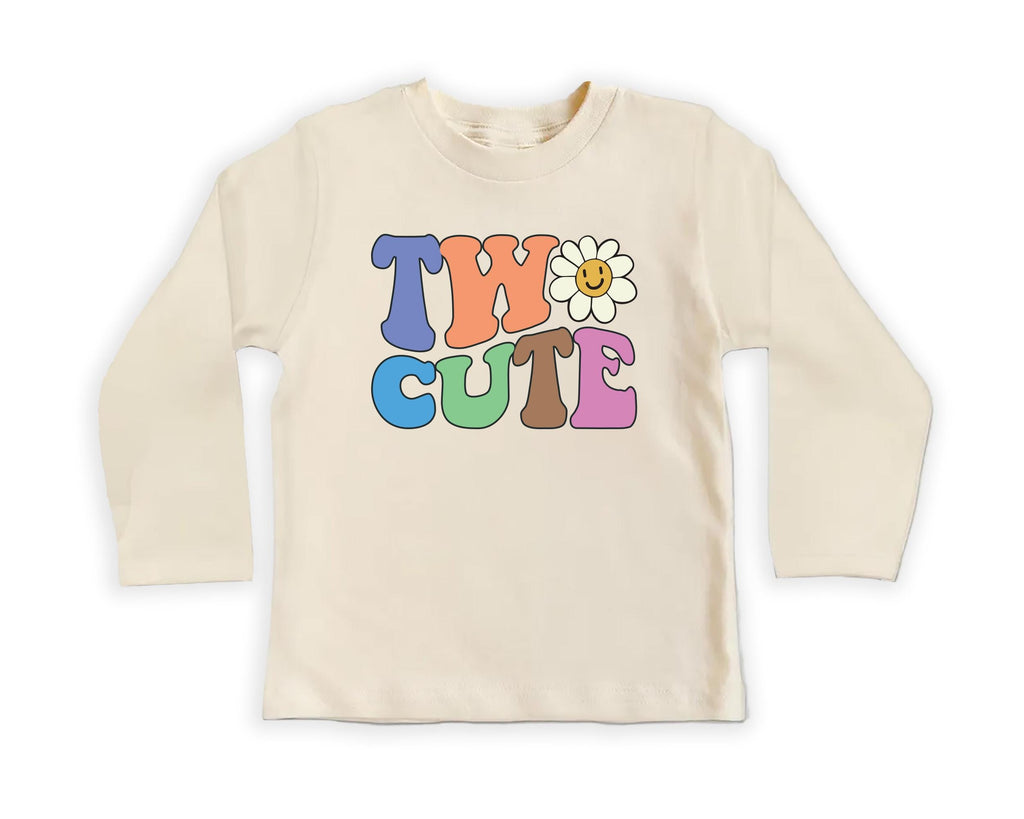 Two Cute Birthday Onesie, Baby Bodysuit, Baby Shirt, Toddler Sweatshirt - Retro Girls Second Birthday Outfit, Cute 2nd Birthday Gift for Her