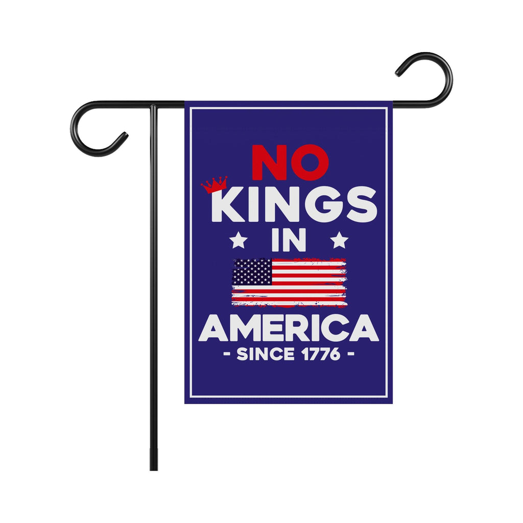 No Kings In America Garden Flag, 12x18 Inch Double Sided, Resist Hate Flag, Anti-Trump Flag, Resist Racism Flag, Resist Fascism Flag
