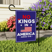No Kings In America Garden Flag, 12x18 Inch Double Sided, Resist Hate Flag, Anti-Trump Flag, Resist Racism Flag, Resist Fascism Flag