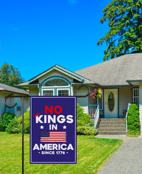 No Kings In America Garden Flag, 12x18 Inch Double Sided, Resist Hate Flag, Anti-Trump Flag, Resist Racism Flag, Resist Fascism Flag