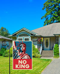 No Kings In America Garden Flag, 12x18 Inch Double Sided, Resist Hate Flag, Anti-Trump Flag, Resist Racism Flag, Resist Fascism Flag