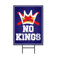 No Kings In America Yard Sign - Resist Hate Lawn Sign, Anti-Trump Sign, Resist Racism, Resist Fascism Yard Sign with Metal H-Stake