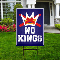 No Kings In America Yard Sign - Resist Hate Lawn Sign, Anti-Trump Sign, Resist Racism, Resist Fascism Yard Sign with Metal H-Stake