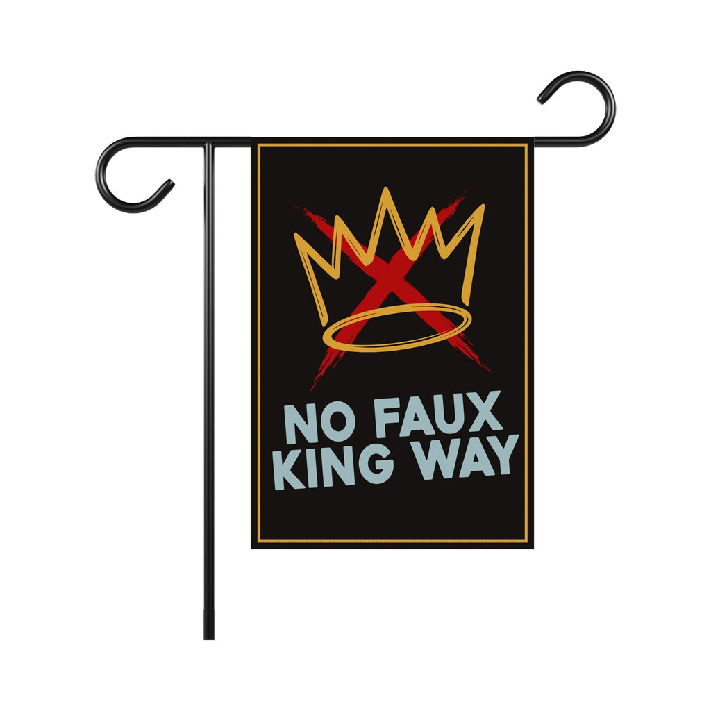 No Kings In America Garden Flag, 12x18 Inch Double Sided, No Faux King Way Flag, Anti-Trump Flag, Resist Racism Flag, Resist Fascism Flag
