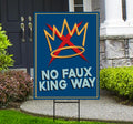 No Kings In America Yard Sign - No Faux King Way Lawn Sign, Anti-Trump Sign, Resist Racism, Resist Fascism Yard Sign with Metal H-Stake