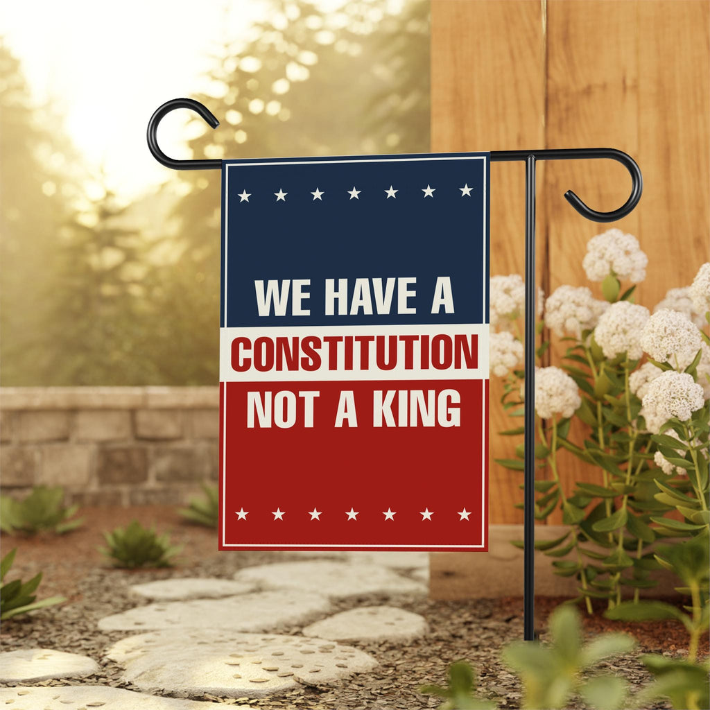 No Kings In America Garden Flag, 12x18 Inch Double Sided, Resist Hate Flag, Anti-Trump Flag, Resist Racism Flag, Resist Fascism Flag