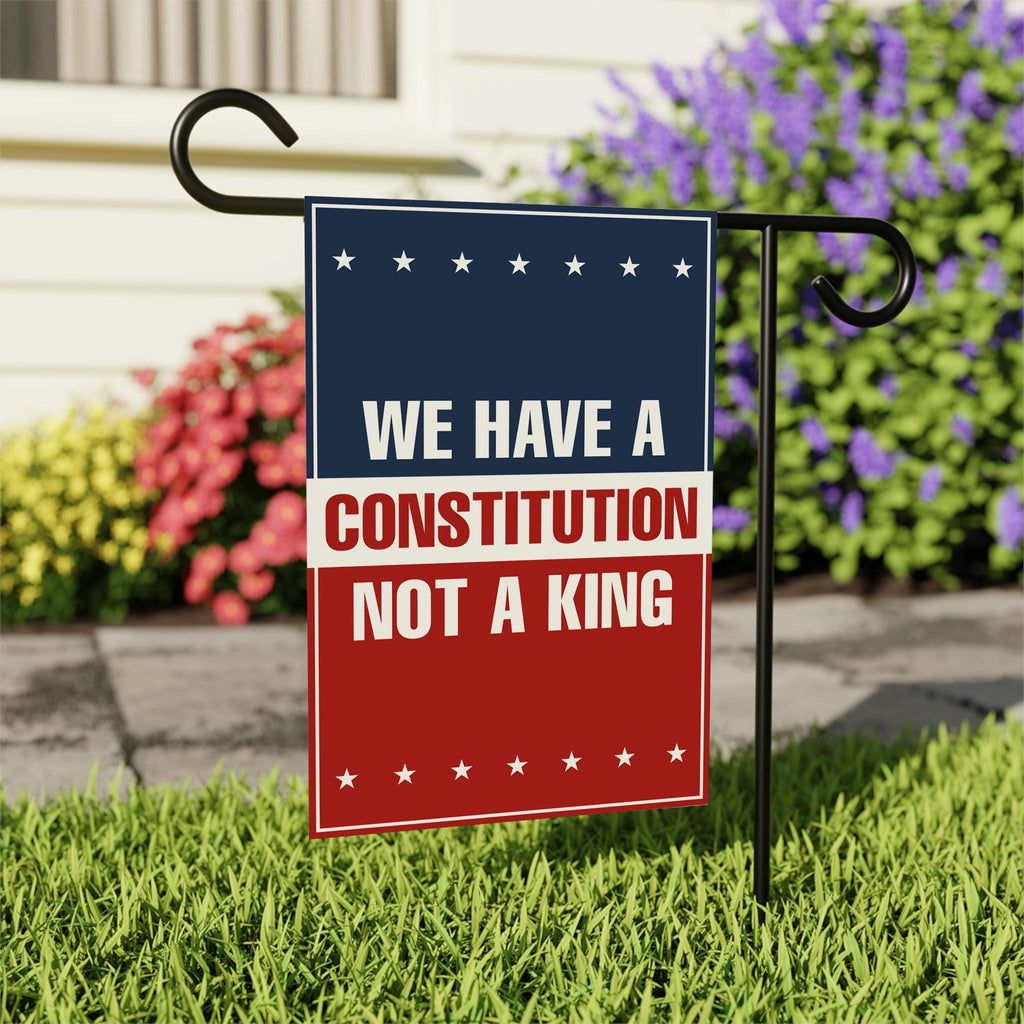 No Kings In America Garden Flag, 12x18 Inch Double Sided, Resist Hate Flag, Anti-Trump Flag, Resist Racism Flag, Resist Fascism Flag